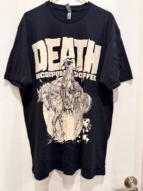 Next Level Apparel Black Graphic 'DEATH Incorporated Coffee' Tee